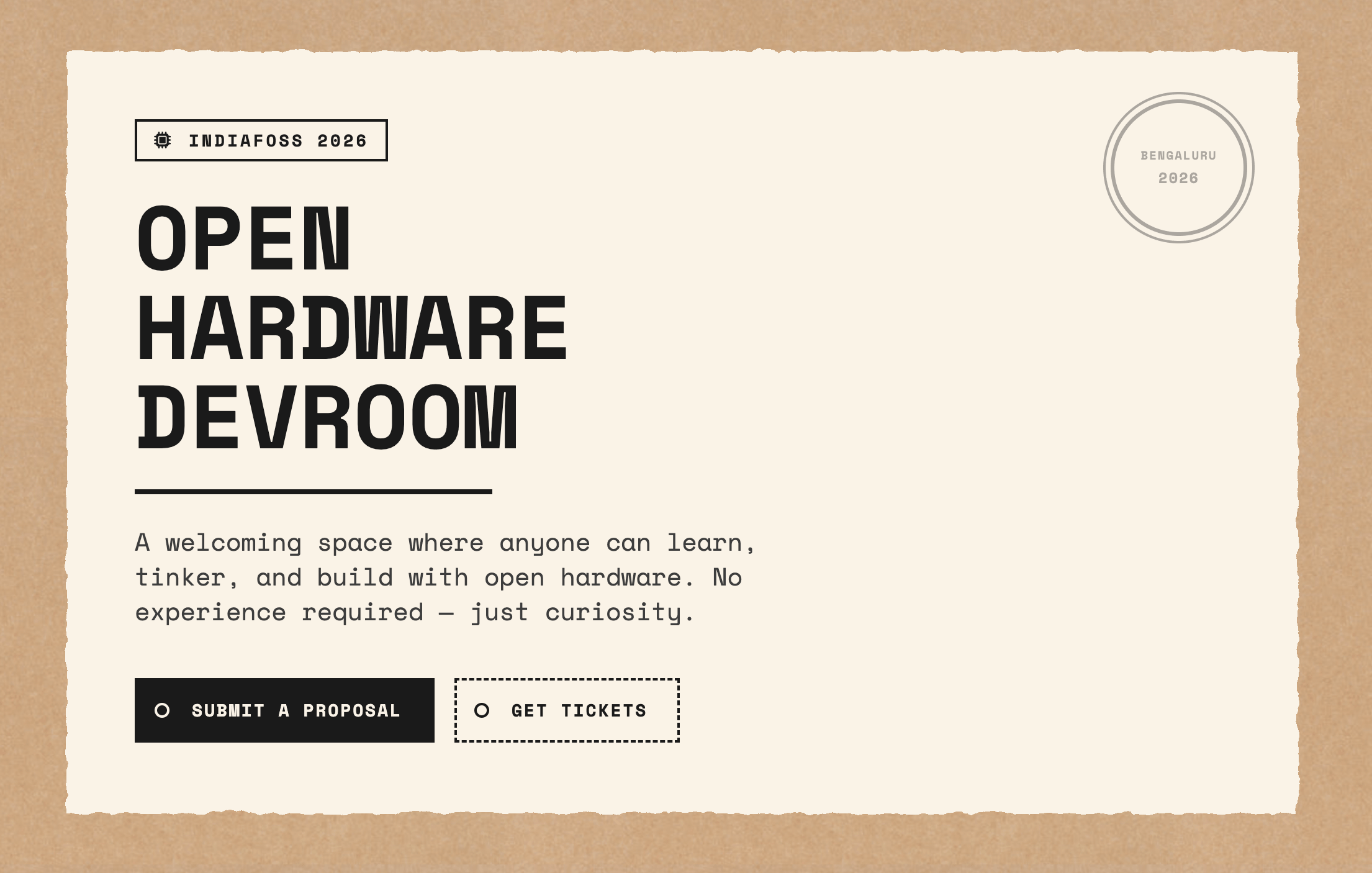 Open Hardware Devroom at IndiaFOSS
